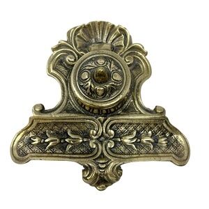Vintage Brass Inkwell and Pen Tray Antique Unique